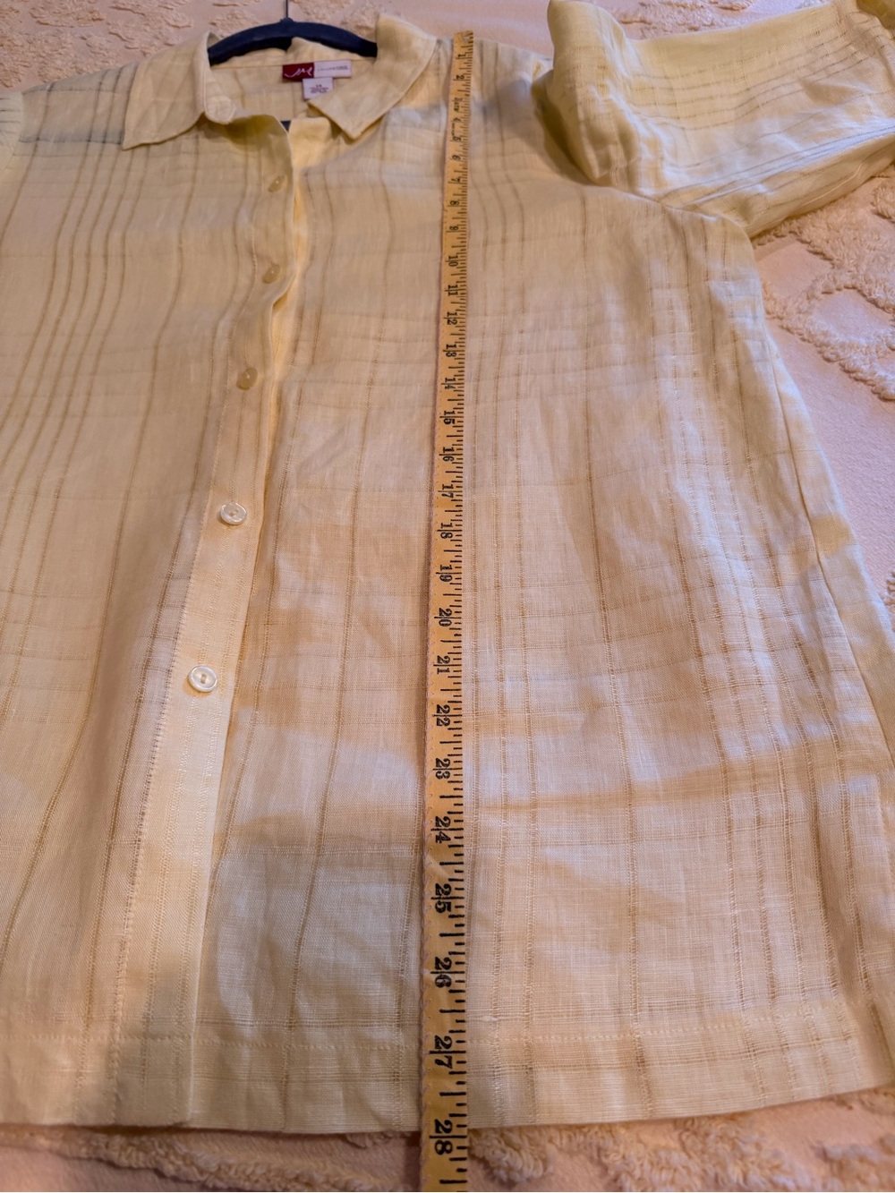 JM Collection Yellow Button-Front Blouse - Picture 13 of 14
